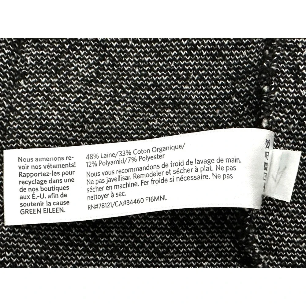 Eileen Fisher Black Speckled Tunic 2 Pockets ‎ Longsleeve Tunic Top SP